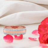 Photo of Nikau 1 1/2 ct tw. Lab Grown Diamond Same Sex Mens Band Set 10K Rose Solid Gold [BT1411RM]