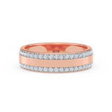 Photo of Nikau 1 1/2 ct tw. Lab Grown Diamond Same Sex Mens Band Set 14K Rose Solid Gold [BT1411RM]