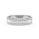 Photo of Nikau 1 1/2 ct tw. Lab Grown Diamond Same Sex Mens Band Set 14K White Solid Gold [BT1411WM]