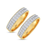Photo of Gedel 2 1/2 ct tw. Lab Grown Diamond Same Sex Mens Band Set 10K Yellow Gold [WM1415Y]