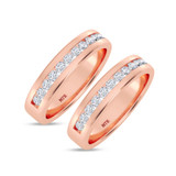 Photo of Lesha 1 1/5 ct tw. Lab Grown Diamond Same Sex Mens Band Set 14K Rose Gold [WM1416R]