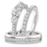 Photo of Melika 2 3/8 ct tw. Lab Grown Diamond Round Solitaire Trio Set 10K White Gold [BT1408W-L070]