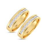 Photo of Lesha 1 1/5 ct tw. Lab Grown Diamond Same Sex Mens Band Set 14K Yellow Gold [WM1416Y]