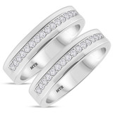 Photo of Soban 7/8 ct tw. Lab Grown Diamond Same Sex Mens Band Set 10K White Gold [WM1417W]