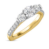 Photo of Melika 2 3/8 ct tw. Lab Grown Diamond Round Solitaire Trio Set 10K Yellow Gold [BT1408YE-L070]