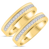 Photo of Soban 7/8 ct tw. Lab Grown Diamond Same Sex Mens Band Set 14K Yellow Gold [WM1417Y]