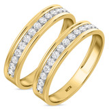 Photo of Adeola 1 1/8 ct tw. Lab Grown Diamond Same Sex Mens Band Set 10K Yellow Gold [WM1418Y]