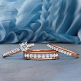Photo of Keanu 1 1/2 ct tw. Lab Grown Diamond Round Solitaire Trio Set 10K Rose Gold [BT1410R-L045]