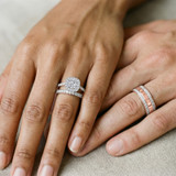 Photo of Nikau 1 7/8 ct tw. Lab Grown Diamond Round Solitaire Trio Set 10K Rose Solid Gold [BT1411R-L070]