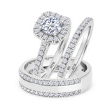 Photo of Nikau 1 7/8 ct tw. Lab Grown Diamond Round Solitaire Trio Set 14K White Solid Gold [BT1411W-L070]