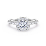 Photo of Nikau 1 7/8 ct tw. Lab Round Solitaire Diamond Matching Trio Ring Set 14K White Gold [BT1411WE-L070]