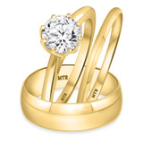 Photo of Allonia 1 ct tw. Lab Grown Diamond Round Solitaire Trio Set 14K Yellow Gold [BT1412Y-L095]