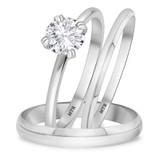Photo of Azareel 3/4 ct tw. Lab Grown Diamond Round Solitaire Trio Set 10K White Gold [BT1413W-L070]