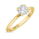 Photo of Azareel 3/4 ct tw. Lab Grown Diamond Round Solitaire Engagement Ring 10K Yellow Gold [BT1413YE-L070]