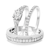 Photo of Dothan 1 1/2 ct tw. Lab Grown Diamond Round Solitaire Trio Set 14K White Gold [BT1414W-C000]