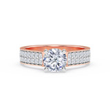 Photo of Gedel 3 ct tw. Lab Grown Diamond Round Solitaire Trio Set 10K Rose Gold [BT1415RE-L095]