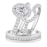 Photo of Soban 2 ct tw. Lab Grown Diamond Oval Solitaire Trio Set 10K White Gold [BT1417W-C000]