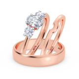 Photo of Amari 3/4 ct tw. Lab Grown Diamond Oval Solitaire Trio Set 14K Rose Gold [BT1419R-C000]