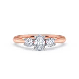 Photo of Amari 3/4 ct tw. Lab Grown Diamond Oval Solitaire Trio Set 14K Rose Gold [BT1419RE-C000]