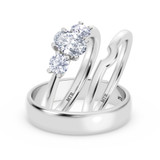 Photo of Amari 3/4 ct tw. Lab Grown Diamond Oval Solitaire Trio Set 14K White Gold [BT1419W-C000]