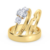 Photo of Amari 3/4 ct tw. Lab Grown Diamond Oval Solitaire Trio Set 14K Yellow Gold [BT1419Y-C000]