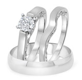 Photo of Aitamah 1/2 ct tw. Lab Grown Diamond Round Solitaire Trio Set 10K White Gold [BT1700W-L045]