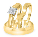 Photo of Aitamah 1/2 ct tw. Lab Grown Diamond Round Solitaire Trio Set 10K Yellow Gold [BT1700Y-L045]