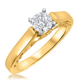 Photo of Aitamah 1/2 ct tw. Lab Grown Diamond Round Solitaire Engagement Ring 14K Yellow Gold [BT1700YE-L045]