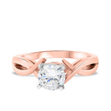 Photo of Astrella 1 ct tw. Lab Grown Diamond Round Solitaire Engagement Ring 14K Rose Gold [BT1701RE-L095]