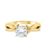 Photo of Astrella 1 ct tw. Lab Grown Diamond Round Solitaire Engagement Ring 14K Yellow Gold [BT1701YE-L095]
