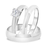 Photo of Jandi 3/4 ct tw. Lab Grown Diamond Princess Solitaire Trio Set 10K White Gold [BT1702W-K070]