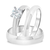 Photo of Jandi 1 ct tw. Lab Grown Diamond Round Solitaire Trio Set 14K White Gold [BT1702W-L095]