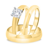 Photo of Jandi 3/4 ct tw. Lab Grown Diamond Round Solitaire Trio Set 10K Yellow Gold [BT1702Y-L070]