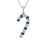 Photo of Candy Cane 1/6 Carat T.W. Pendant 10K White Gold [CP977W]