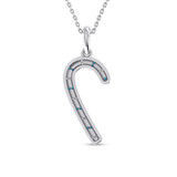 Photo of Candy Cane 1/6 Carat T.W. Pendant 10K White Gold [CP977W]
