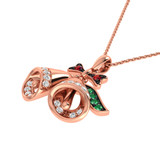Photo of Winter Bells 1/6 CT. T.W. Pendant 10K Rose Gold [CP989R]