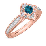 Photo of Salima 1 1/10 ct tw. Blue Diamond Round Solitaire Trio Set 14K Rose Solid Gold [BT215RE-B033]
