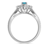 Photo of Salima 1 1/10 ct tw. Blue Diamond Round Solitaire Trio Set 14K White Solid Gold [BT215WE-B033]