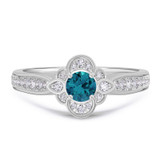 Photo of Salima 1/2 ct tw. Blue Diamond Round Solitaire Engagement Ring 14K White Solid Gold [BT215WE-B033]