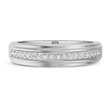 Photo of Salima 1 1/10 ct tw. Blue Diamond Round Solitaire Trio Set 10K White Solid Gold [BT215WM]