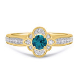 Photo of Salima 1 1/10 ct tw. Blue Diamond Round Solitaire Trio Set 10K Yellow Solid Gold [BT215YE-B033]