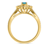 Photo of Salima 1 1/10 ct tw. Blue Diamond Round Solitaire Trio Set 10K Yellow Solid Gold [BT215YE-B033]