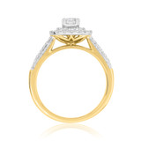 Photo of Julie 1 1/7 CT. T.W. Diamond Cushion Solitaire Bridal Set 10K Yellow Gold [BT684YE-R029]