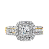 Photo of Julie 1 ct tw. Diamond Cushion Solitaire Engagement Ring 10K Yellow Gold [BT684YE-R029]