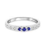 Photo of Azaleia 1 1/3 CT. T.W. Sapphire and Diamond Trio Matching Wedding Ring Set 10K White Gold [BT876WL]