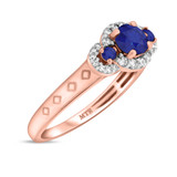 Photo of Azaleia 1 1/3 Carat T.W. Sapphire and Diamond Trio Matching Wedding Ring Set 14K Rose Gold [BT876RE-C000]