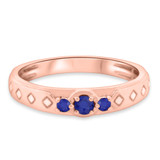 Photo of Azaleia 1 1/3 Carat T.W. Sapphire and Diamond Trio Matching Wedding Ring Set 14K Rose Gold [BT876RM]