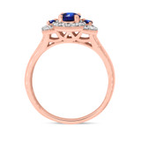 Photo of Azaleia 7/8 Carat T.W. Sapphire and diamond Engagement Ring 10K Rose Gold [BT876RE-C000]