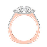 Photo of Melika 2 1/4 ct tw. Lab Grown Diamond Round Solitaire Bridal Set 10K Rose Gold [BT1408RE-L070]