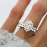 Photo of Adeola 1 1/10 ct tw. Lab Grown Diamond Pear Solitaire Bridal Set 10K Rose Gold [BR1418R-C000]
